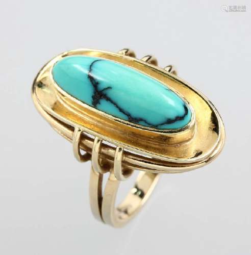 14 kt gold ring with turquoise