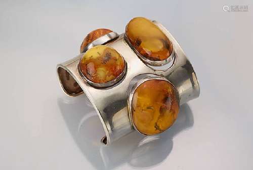 Solid bangle with amber, 1960/70s