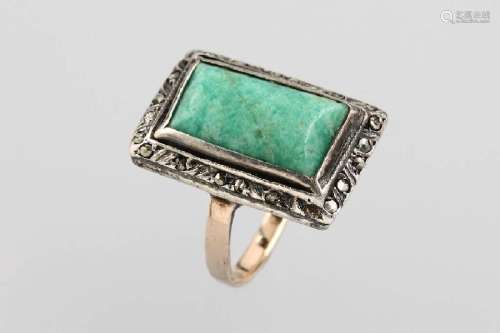 Ring with amazonite, silver and YG 333/000