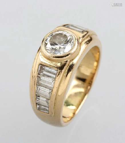 18 kt gold ring with brilliant-solitaire and