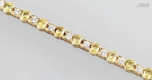 18 kt gold bracelet with sapphires and brilliants