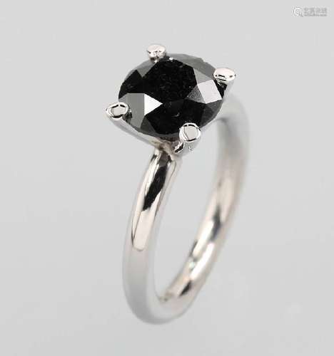 14 kt gold ring with black diamond