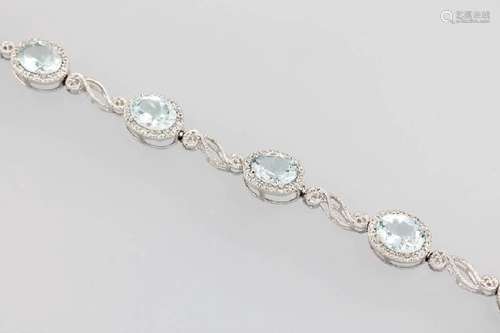 14 kt gold bracelet with aquamarine