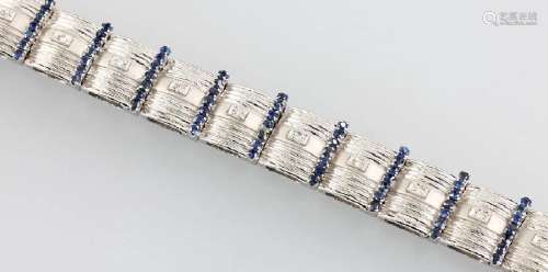 18 kt gold bracelet with diamonds and sapphires