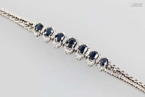 18 kt gold bracelet with brilliants and sapphires