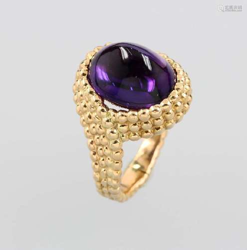 18 kt gold ring with amethyst