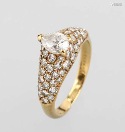 18 kt CARTIER gold ring with diamonds