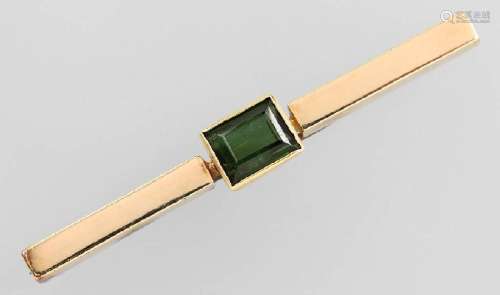 14 kt gold brooch with tourmaline