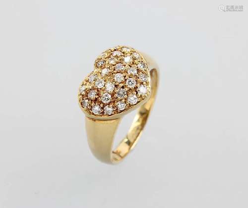 14 kt gold ring with brilliants