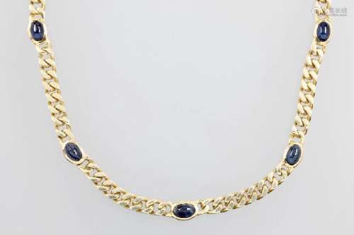 14 kt gold necklace with sapphires