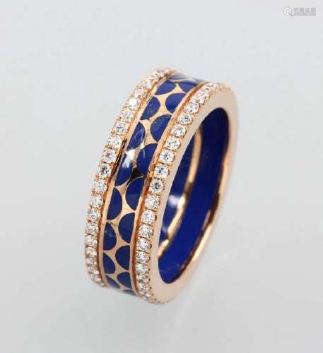 Extraordinary memoryring with blue enamel and