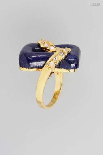 18 kt gold designerring with lapis lazuli and