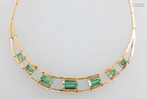 18 kt gold necklace with tourmalines