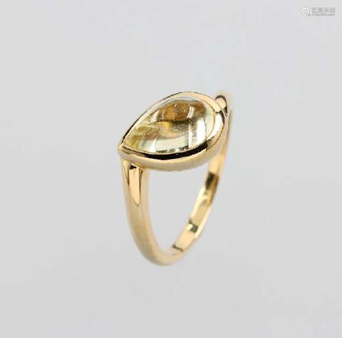 8 kt Gold Ring with lemoncitrine