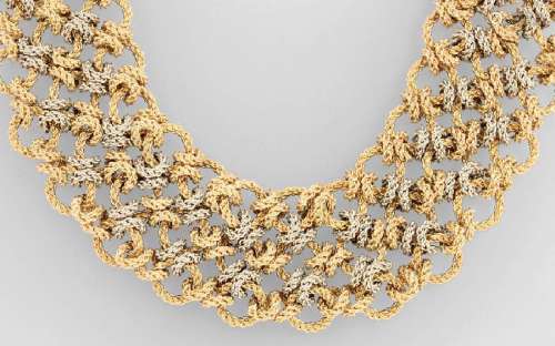 Complicated 18 kt gold designernecklace