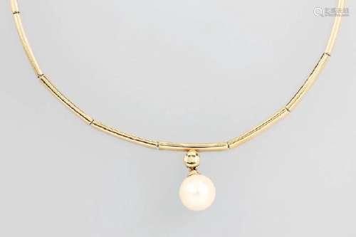 14 kt gold necklace with pearl