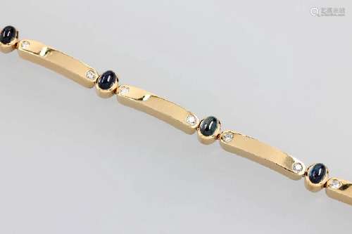 18 kt gold bracelet with sapphires and brilliants