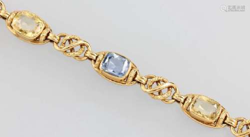 18 kt gold bracelet with sapphires