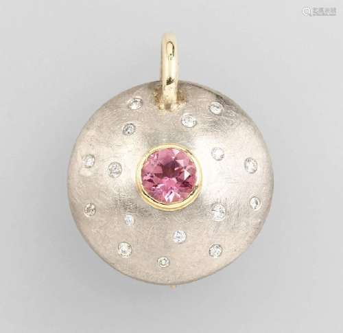 14 kt gold designer-pendant with rubellite