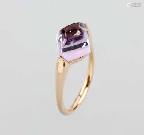 18 kt Gold Ring with amethyst