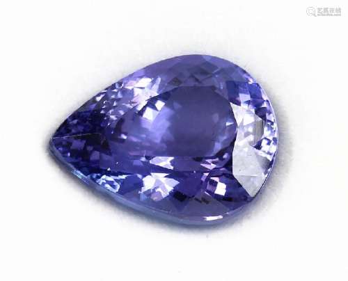 Loose tanzanite pear, bevelled, approx. 19.5 x15 mm,