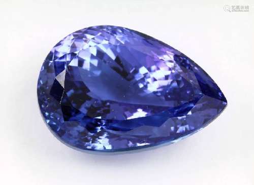 Loose tanzanite pear, bevelled, approx. 30.5 x21 mm,