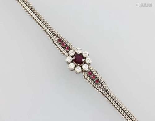 18 kt gold bracelet with rubies and brilliants