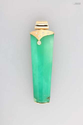18 kt gold pendant with amazonite and brilliants