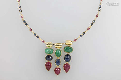 Lot 3 pendants with coloured stones