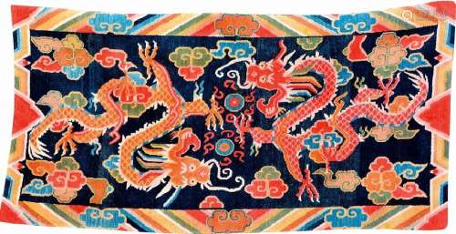 Tibetan Shigatse 'Kaden Wedding-Rug' (Dragon Design),