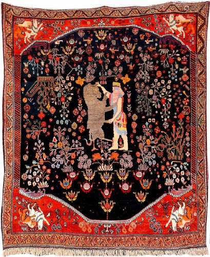 Qashqai 'Pictorial Rug' (Battel Of Rostam WithThe White