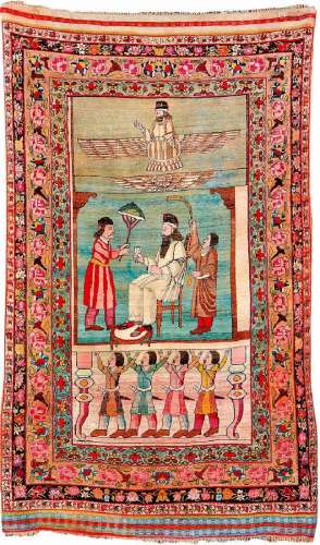 Qashqai 'Company Bastamieh' Pictorial-Rug (Signed)