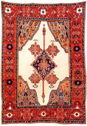 Extremely Fine White Grounded Senneh 'Carpet',