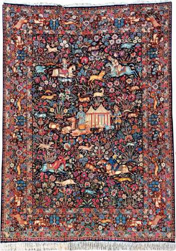 Kirman 'Pictorial Carpet' (Hunting Design),