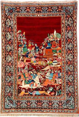 Isfahan Ahmad 'Pictorial Rug' (Battles Of The History),