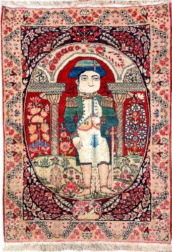 Kirman-Ravar 'Pictorial Rug' (Napoleon Bonaparte),