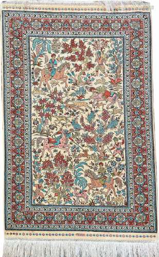 Silk Hereke Cinar 'Rug' (Signed),