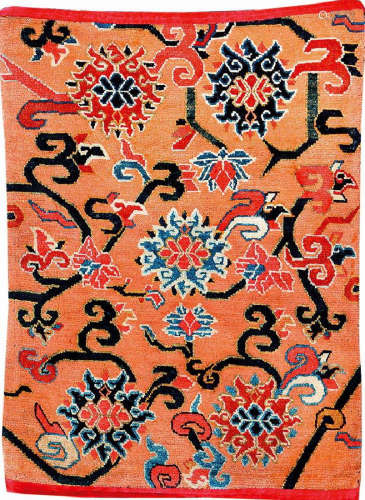 Tibetan Shigatse 'Jabuye Head-Pillow' (Lotus Design),