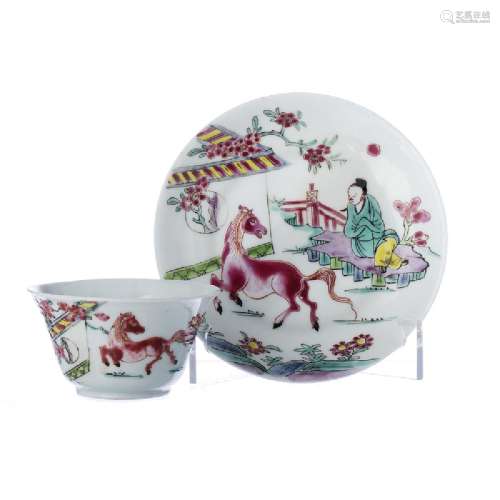 Chinese Porcelain 'scholar and horse' Teacup and