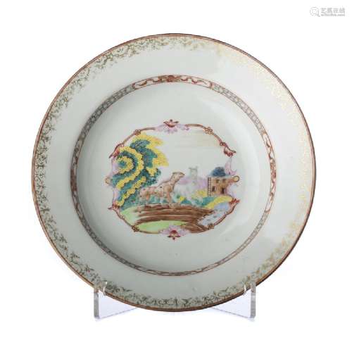 Chinese porcelain Aesop 'Hound and a wolf' Meissein