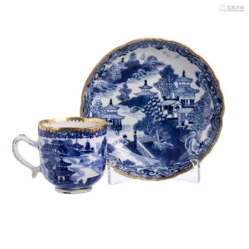 Chinese Porcelain Coffee Can And Saucer, Qianlong