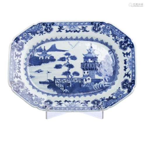 Octagonal Platter in Chinese porcelain, Qianlong