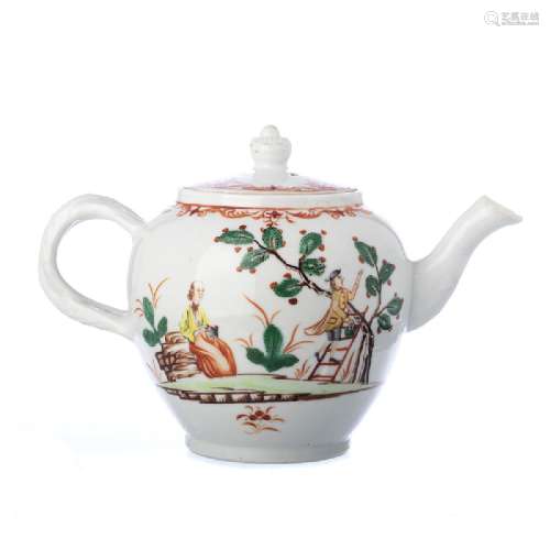 Chinese Porcelain 'Cherry Harvest' Teapot, Qianlong
