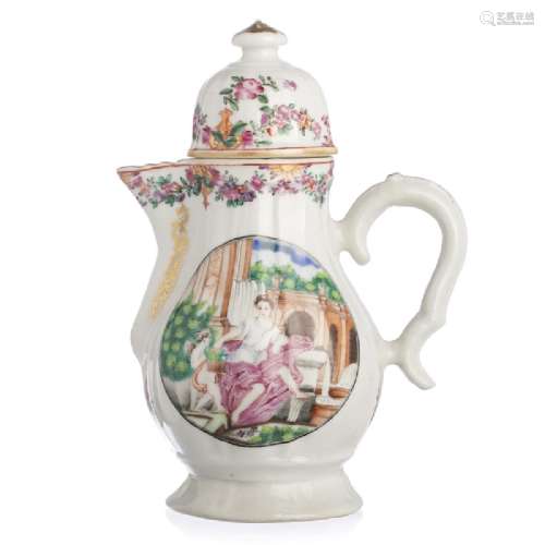 Chinese Porcelain 'European Subject' Milk Jug, Qianlong