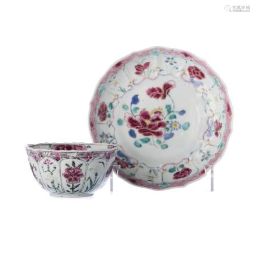 Chinese porcelain 'flowers' Teacup and saucer,
