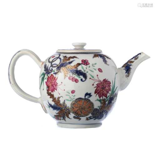 Chinese porcelain pseudo Tobacco Leaf Teapot, Qianlong