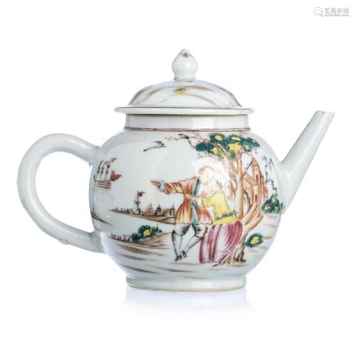 Chinese Porcelain 'Sailor's farewell' Teapot, Qianlong