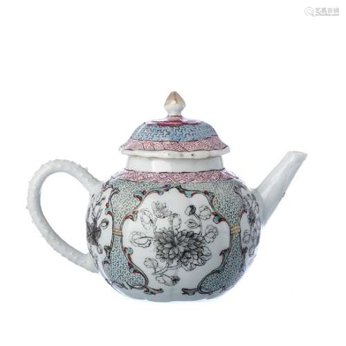 Chinese Porcelain 'Peonies' Teapot, Yongzheng