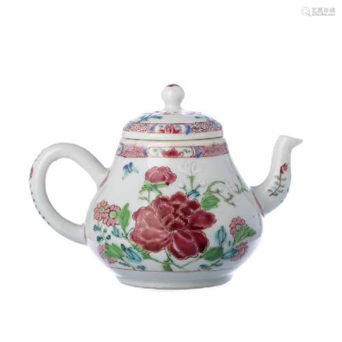 Chinese Porcelain 'Peonies' Teapot, Yongzheng