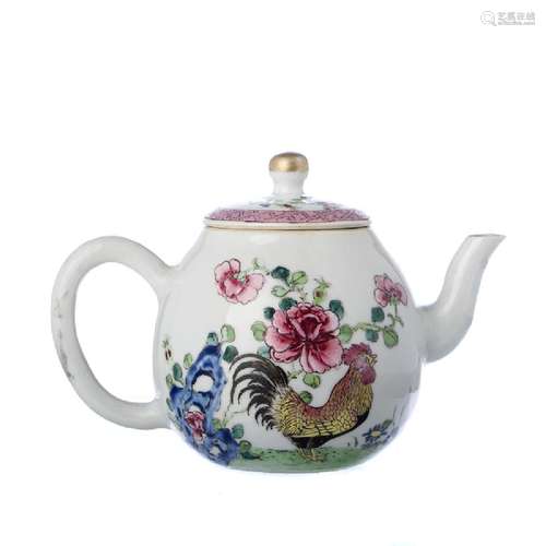 Chinese Porcelain 'rooster' Teapot, Yongzheng